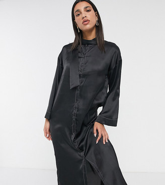 black button up maxi dress