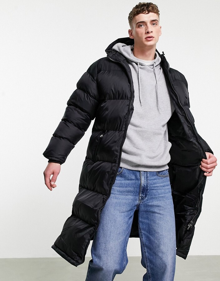 longline puffer coat men