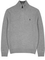 ralph lauren half zip waffle knit jumper