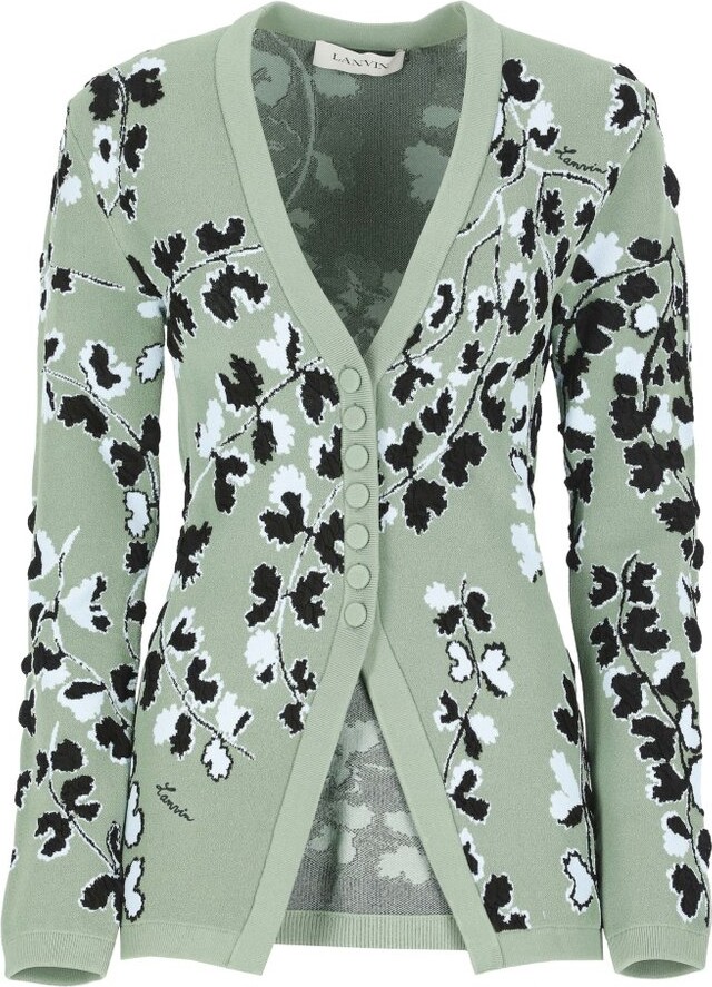 Lanvin Floral Pattern V-Neck Cardigan