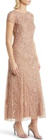 Thumbnail for your product : Pisarro Nights Beaded Mesh Midi Cocktail Dress