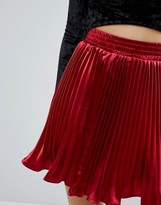 Thumbnail for your product : boohoo Metallic Pleated Mini Skirt