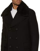 Thumbnail for your product : Burberry Shearling Collar Chesterfield Coat