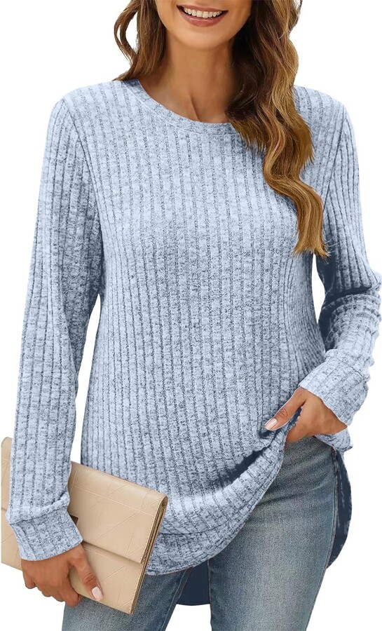 Blue Long-sleeve Sweater Tunic