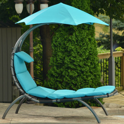 Ebern Designs Vivere Maglione Original Stationary Dream Lounger with Removable Cushion and Umbrella