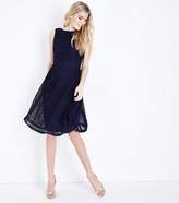 Thumbnail for your product : Yumi Navy Textured Stripe Prom Dress