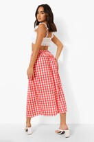 Thumbnail for your product : boohoo Button Front Gingham Midaxi Skirt