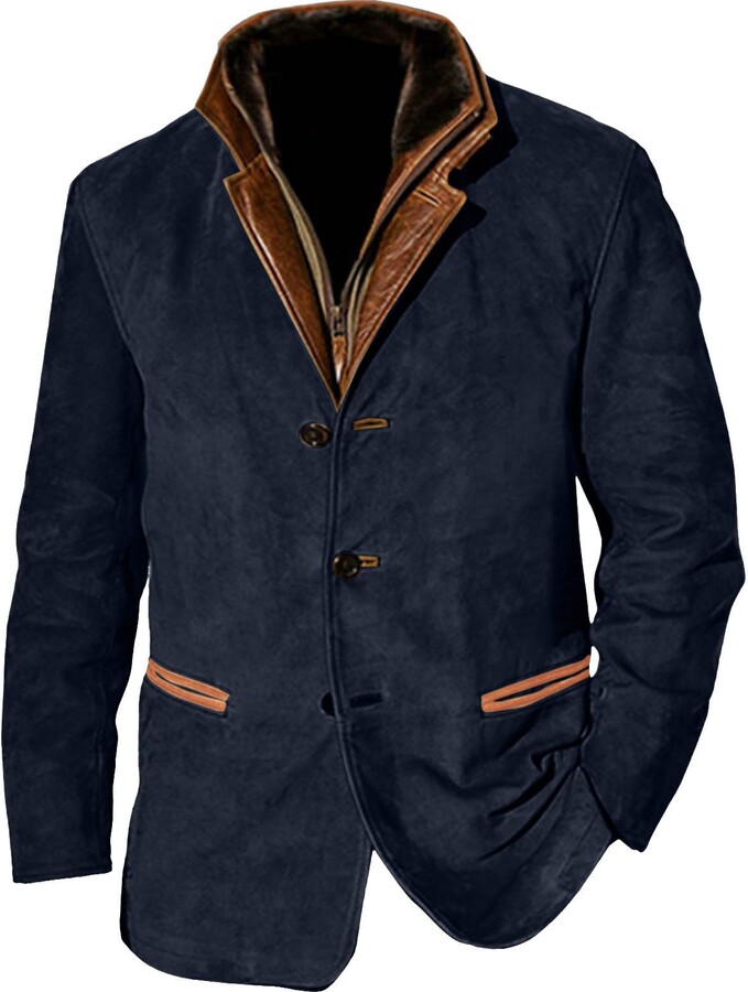 Generic Mens Black Real Leather Jacket Denim Jacket with Hood Men