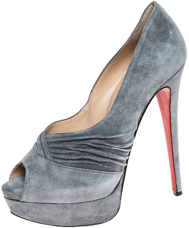 Gray peep toe heels Clearance