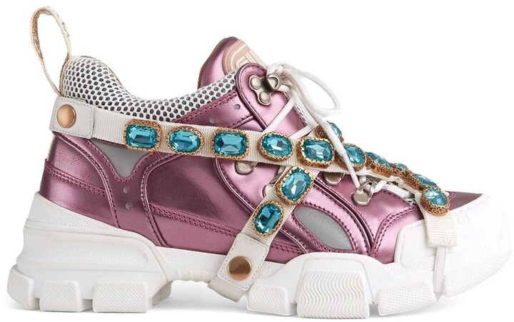Gucci Flashtrek sneakers with removable crystals - ShopStyle