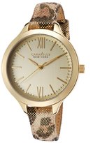 Thumbnail for your product : Bulova Caravelle by Women's Brown Animal Print Genuine Leather Gold Tone Dial