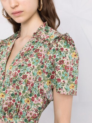 Sandro floral-print V-neck dress