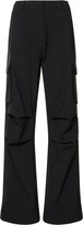 Tailored wool blend wide cargo pants 