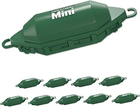Twist and Seal Mini Holiday Light Cord Protector and Christmas Light Plug Cover - Green (10 Pack)