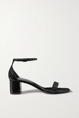 Saint Laurent Loulou Patent-leather Sandals - Black - ShopStyle