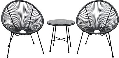 RTA Products, LLC RTA Products Sassio 3-Piece Conversation Patio Set - Gray/Grey