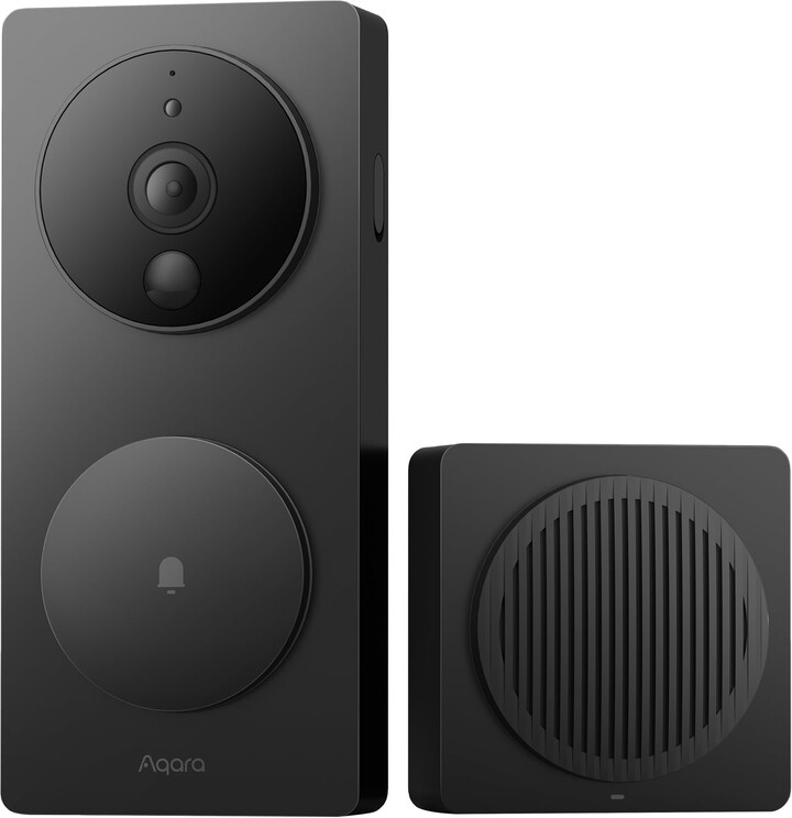 Aqara Wi-Fi 1080p Full HD AI Smart Video Doorbell G4 with Chime Repeater, Black, SVD-C03