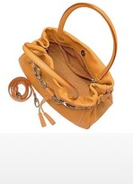 Thumbnail for your product : Buti Camel Horsebit Detail Italian Pebble Leather Satchel Bag