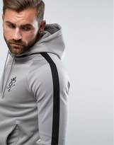 Thumbnail for your product : Gym King Track Hoodie In Grey With Black Stripe