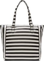 Thumbnail for your product : Marc by Marc Jacobs Black & White Striped Leather Take Me Tote
