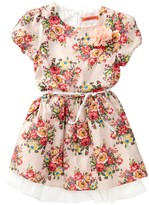Thumbnail for your product : Funkyberry Floral Print Short Sleeve Dress (Toddler & Little Girls)