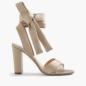 J.Crew Satin sandals with ankle wraps