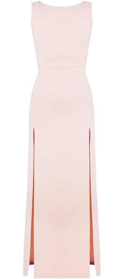 UNDRESS - Noa Pastel Pink Maxi Evening Dress With Front Splits - ShopStyle
