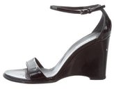 Thumbnail for your product : Jil Sander Patent Leather Wedge Sandals