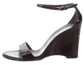 Jil Sander Patent Leather Wedge Sandals