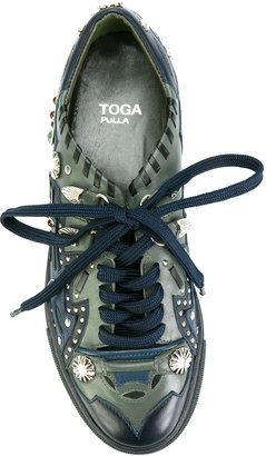 Toga embellished lace-up sneakers
