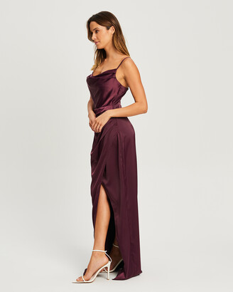 CHANCERY Women's Purple Midi Dresses - Illusion Midi