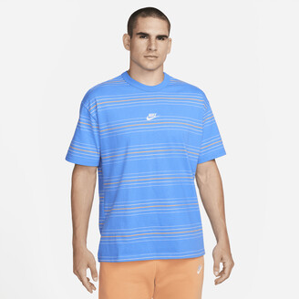Nike Men's Sportswear Premium Essentials Striped T-Shirt in Blue - ShopStyle