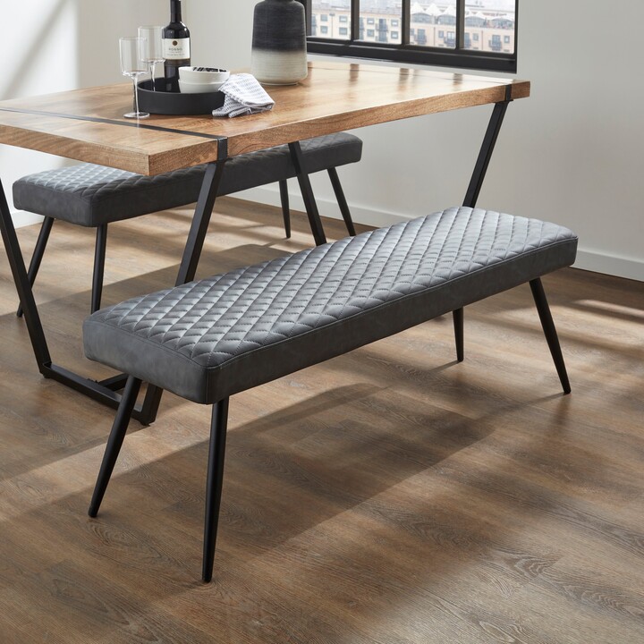 Dunelm Montreal Faux Leather Dining Bench Grey ShopStyle