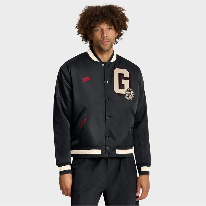 Nike Men's Black Georgia Bulldogs Legacy Full-Snap Bomber Jacket