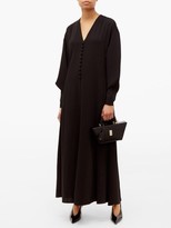Thumbnail for your product : Hillier Bartley V-neck Buttoned Crepe Dress - Black