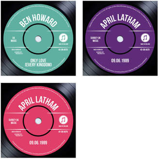 Oakdene Designs Personalised Record Vinyl Drinks Coaster