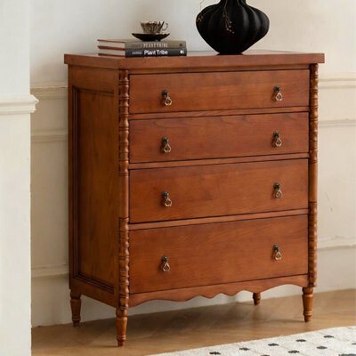 Canora Grey Walnut Solid Wood Accent Cabinet