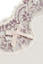Thumbnail for your product : Eberjey Lady Godiva lace-trimmed jersey playsuit