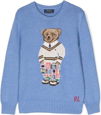 Ralph Lauren Kids Polo Bear Intarsia Knit Jumper