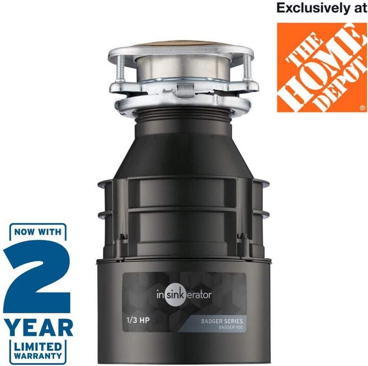 Badger 100, 1/3 HP Continuous Feed Kitchen Garbage Disposal, Badger Series