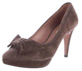 Thumbnail for your product : Prada Suede Bow-Accented Pumps