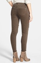 Thumbnail for your product : Fire Destroyed Cutoff Skinny Jeans (Olive)