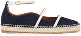 Thumbnail for your product : Malone Souliers Selina Leather-trimmed Suede Espadrille Ballet Flats