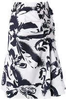 Cédric Charlier abstract print midi skirt