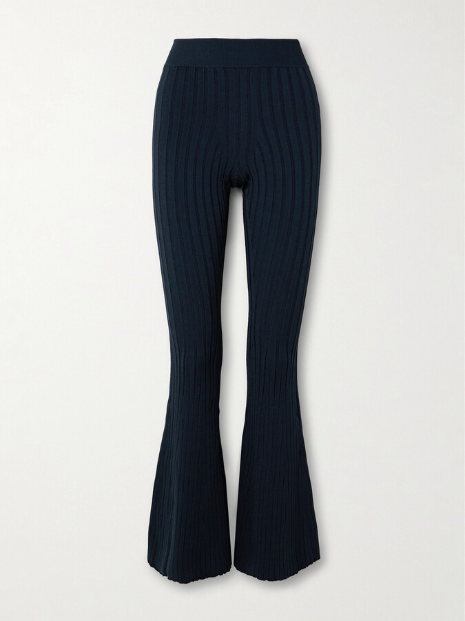 Stella Mccartney Wide Jazzberry-Colored Wool Trousers