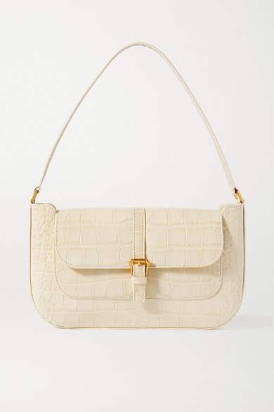 BY FAR - Miranda Croc-effect Leather Shoulder Bag - Beige