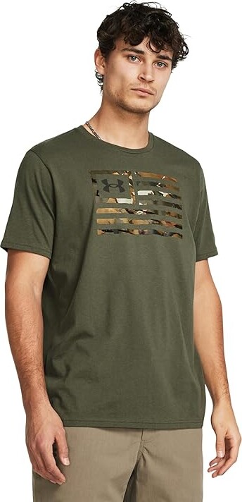 Under Armour Freedom Flag Printed T-Shirt Men's Clothing Marine OD Green/Baroque Green : 3XL, Polyester