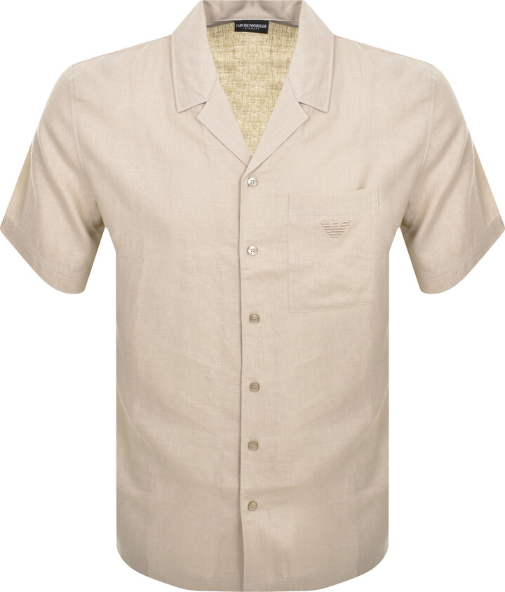 Giorgio Armani Emporio Short Sleeved Shirt Beige ShopStyle