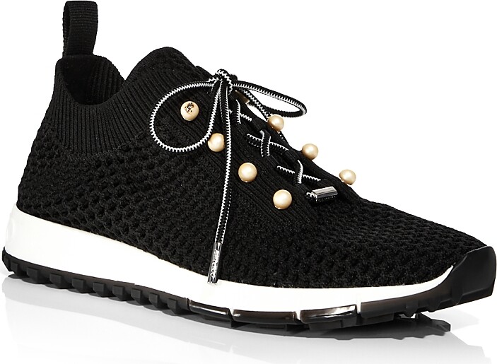 Jimmy Choo Women's Veles Crochet Knit Low Top Sneakers
