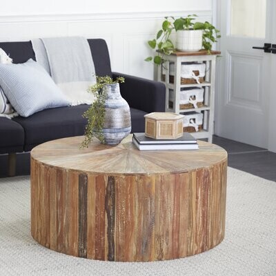Timbergirl Reclaimed Wood Carved Panel Trunk Coffee Table